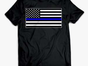Thin Blue Line Police Flag T-shirt