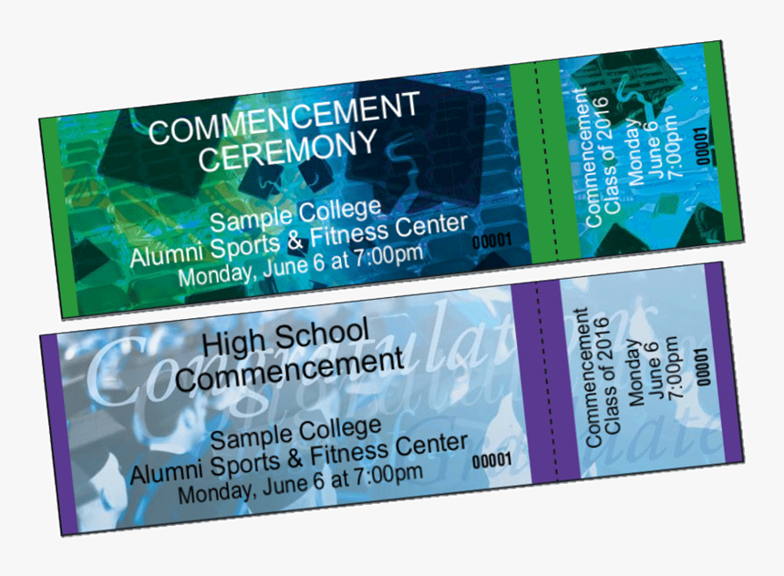 Transparent Ticket Stub Png - Sample Tickets For Graduation Ceremony