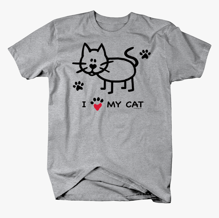 Black Cat I Love My Cat Paw Print Custom Tshirt - T-shirt