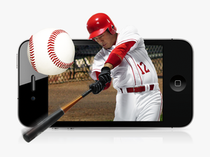 Baseball Player Hitting A Ball Out Of A Mobile Phone - Neighborhood Watch
