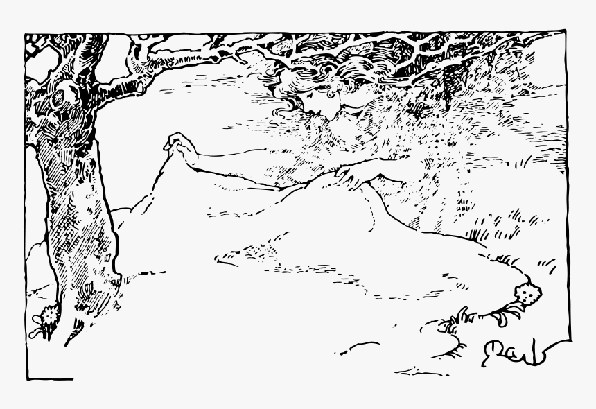 Blanket Of Snow - Winter Scenery Black And White Clipart