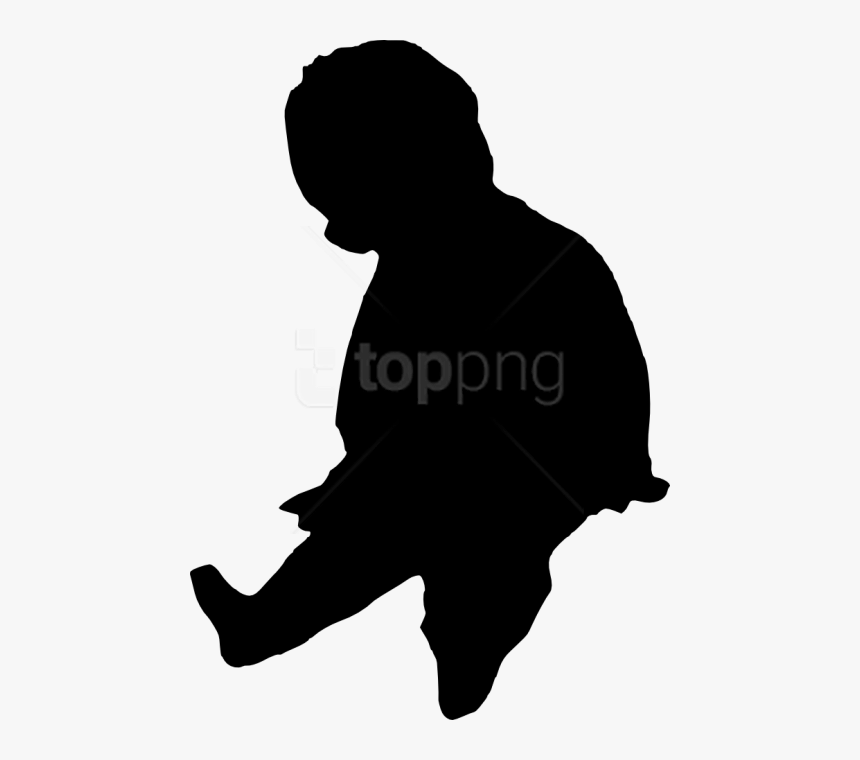Baby Silhouette Png - Sitting Hu