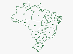 Oral Sin Implantes - Outline Brazil Political Map