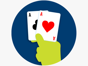 A Hand Holds Up A Pair Of Aces