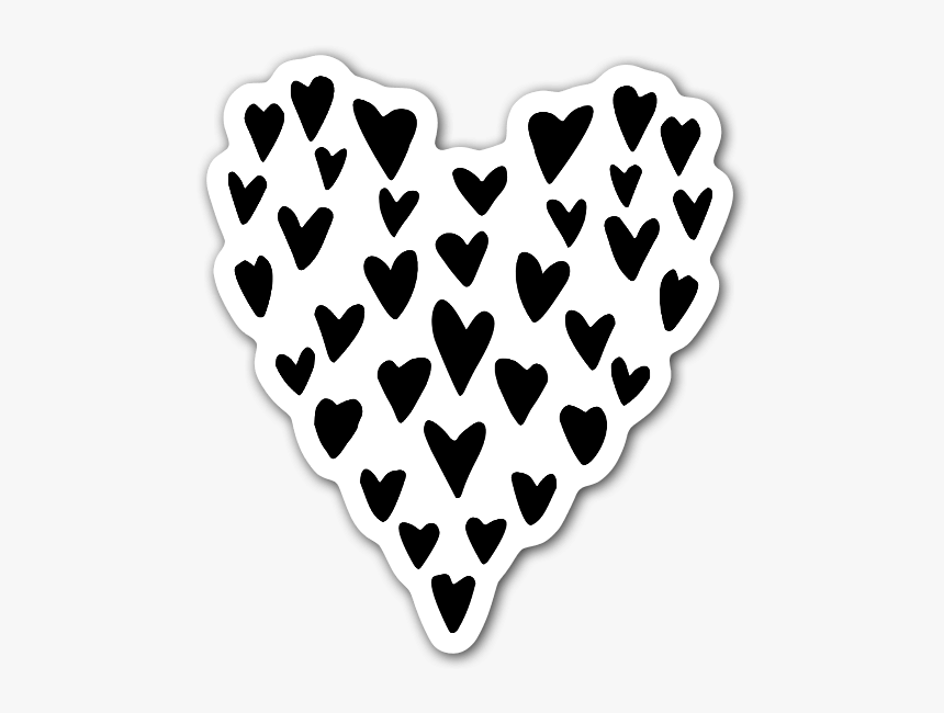 Hand Drawn Little Hearts To Make Up A Big Heart Sticker - Little Hearts Png Black