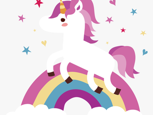 Unicorn Adobe Illustrator Computer File - Unicorn And Rainbow Png