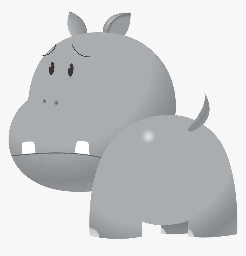 Transparent Baby Hippo Png - Gey