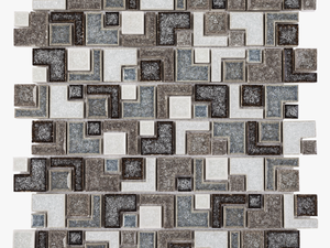 Rpc-13 Brown & Green Cracked Glass Maze Random Mosaic - Tile
