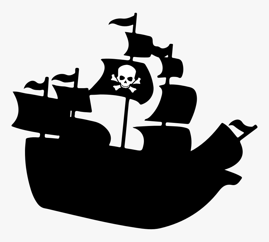 Pirate Silhouette Clipart - Pirate Ship Silhouette Png