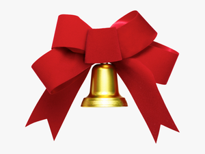 Golden Bell Red Ribbon Free Png Download - Ribbon Bell Transparent