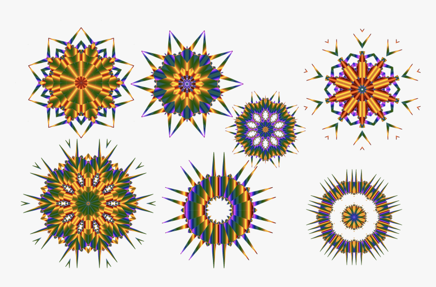 Rainbow Snowflakes Clipart Black And White Download - Shape
