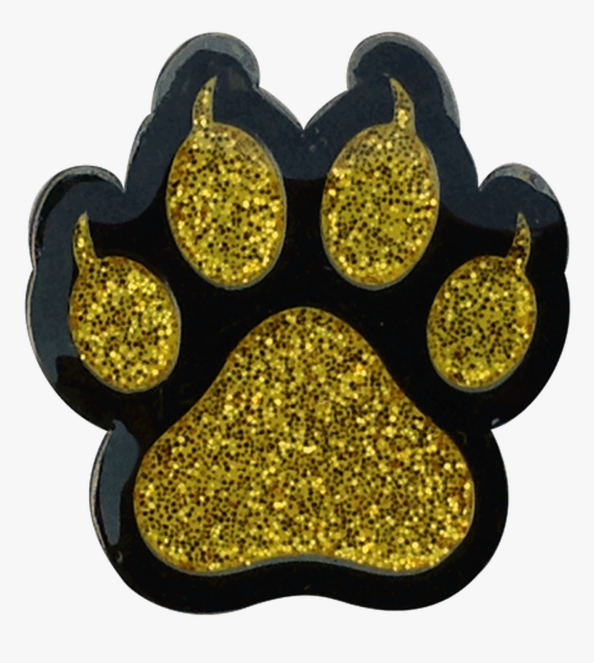 Cat Paw Print Gold Ball Marker &amp; Hat Clip - Black And Gold Paw Print