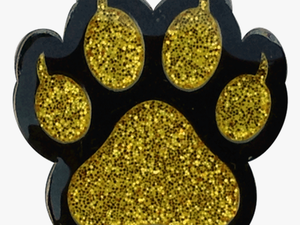 Cat Paw Print Gold Ball Marker & Hat Clip - Black And Gold Paw Print