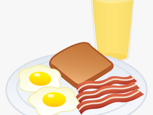 Eggs Bacon Toast And Juice - Eggs And Bacon Clipart