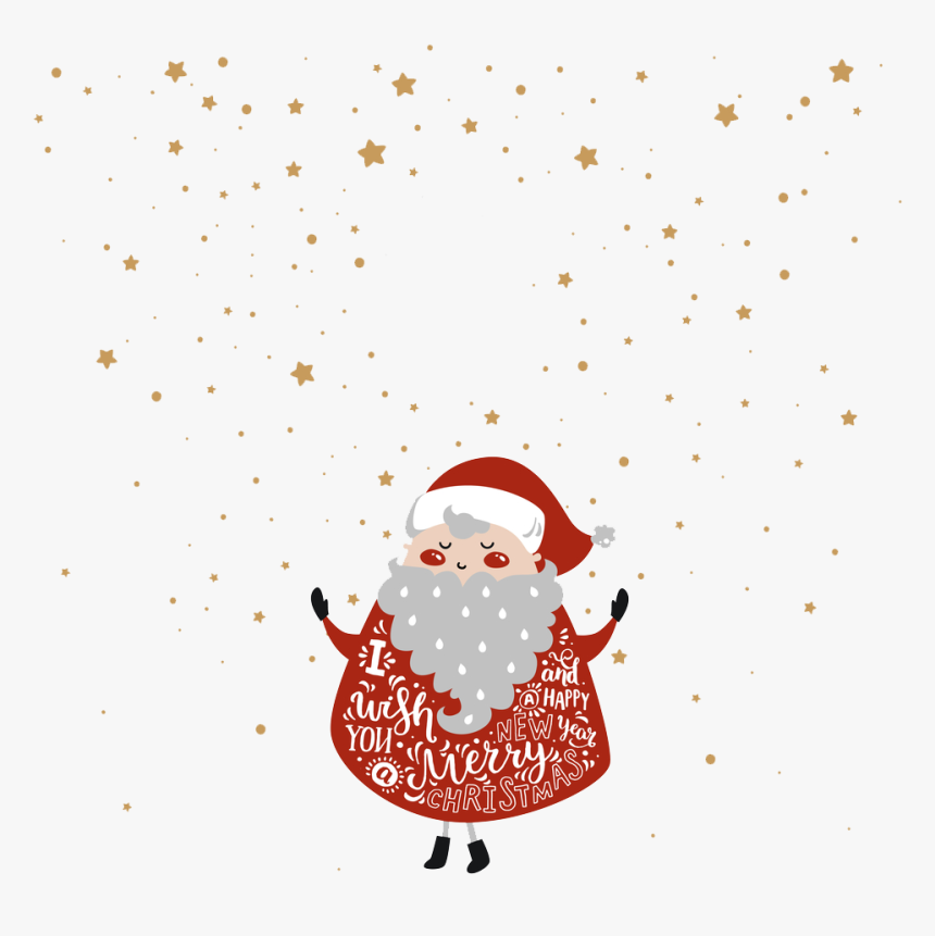 Santa Clipart Snowman - Hand Drawn Santa Christmas Card