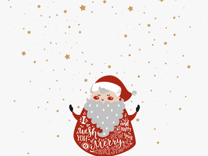 Santa Clipart Snowman - Hand Drawn Santa Christmas Card