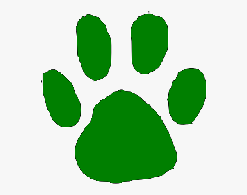 Green Paw Print Svg Clip Arts - Transparent Background Paw Png