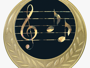Antique Gold Music Medal - Circle