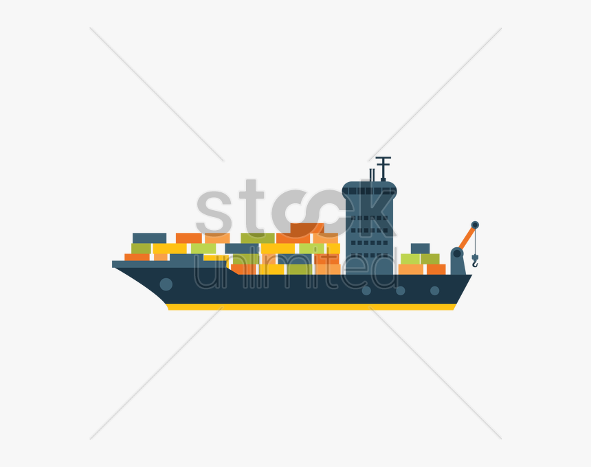 Cargo Ship Ship Vector Clipart Container Ship Cargo - Cargo Ship Vector Png