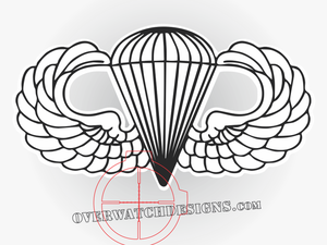 Collection Of Free Military Drawing Paratrooper Download - Army Airborne Wings Outline