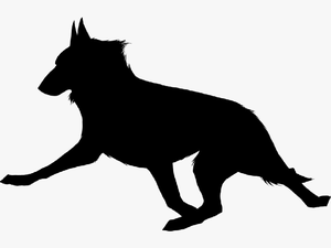 Full-black Running Dog Silhouette By Endworldk - Running Hound Silhouette Png