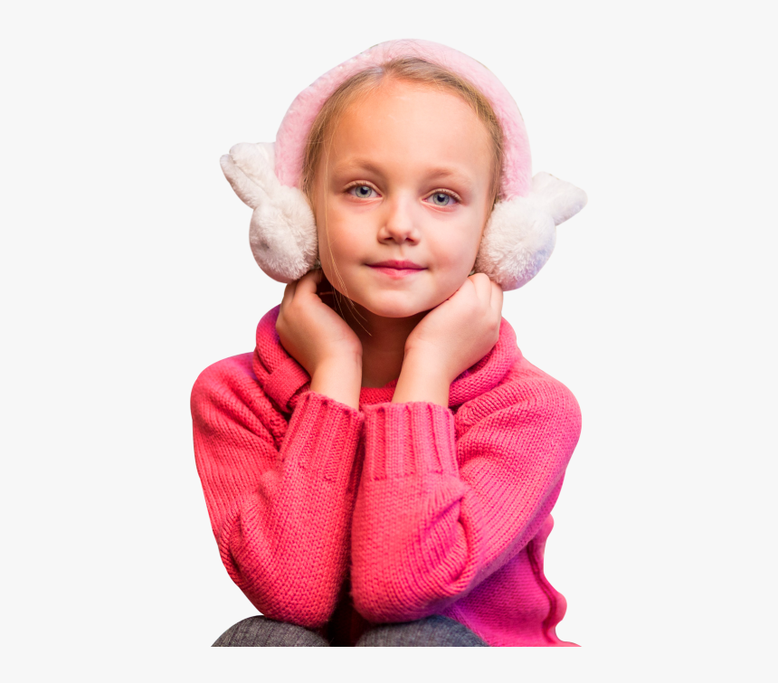 Young Cute Girl Wearing Warm Clo
