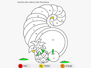 Color By Letter Cornucopia - Cornucopia Color By Number Worksheet