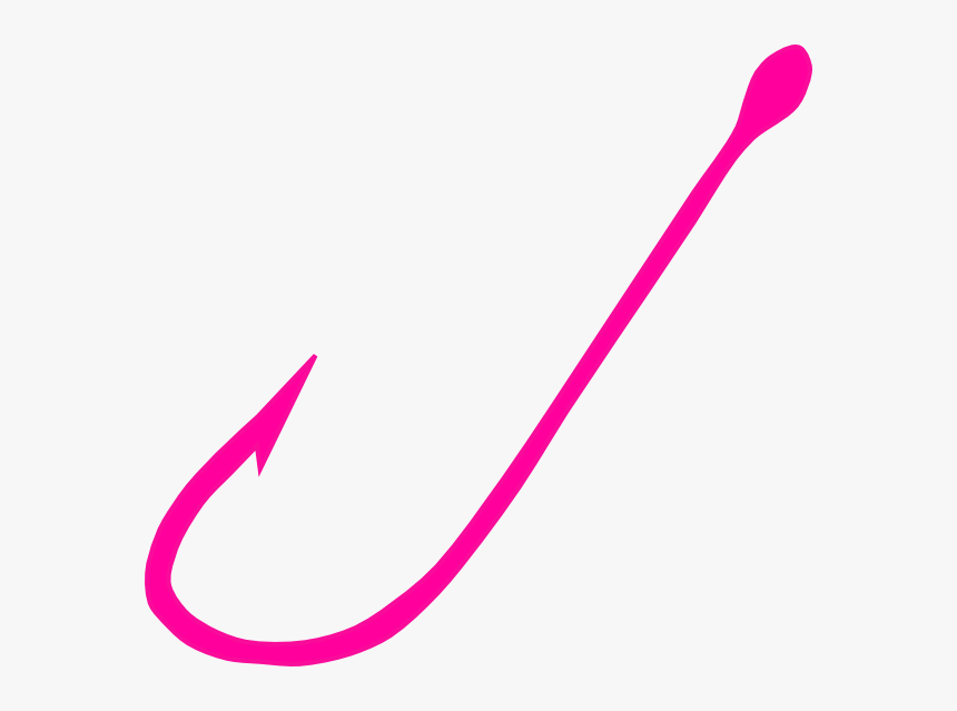 Cute Fishing Hook Clipart - Pink