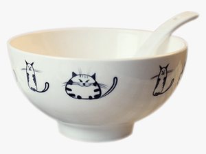 6pcs Cute Cat Soup/rice Bowls-freakypet 
 Class - Spoon Cat In Bowl