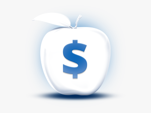 3d White Apple Dollar Sign Featuredcontent - Apple