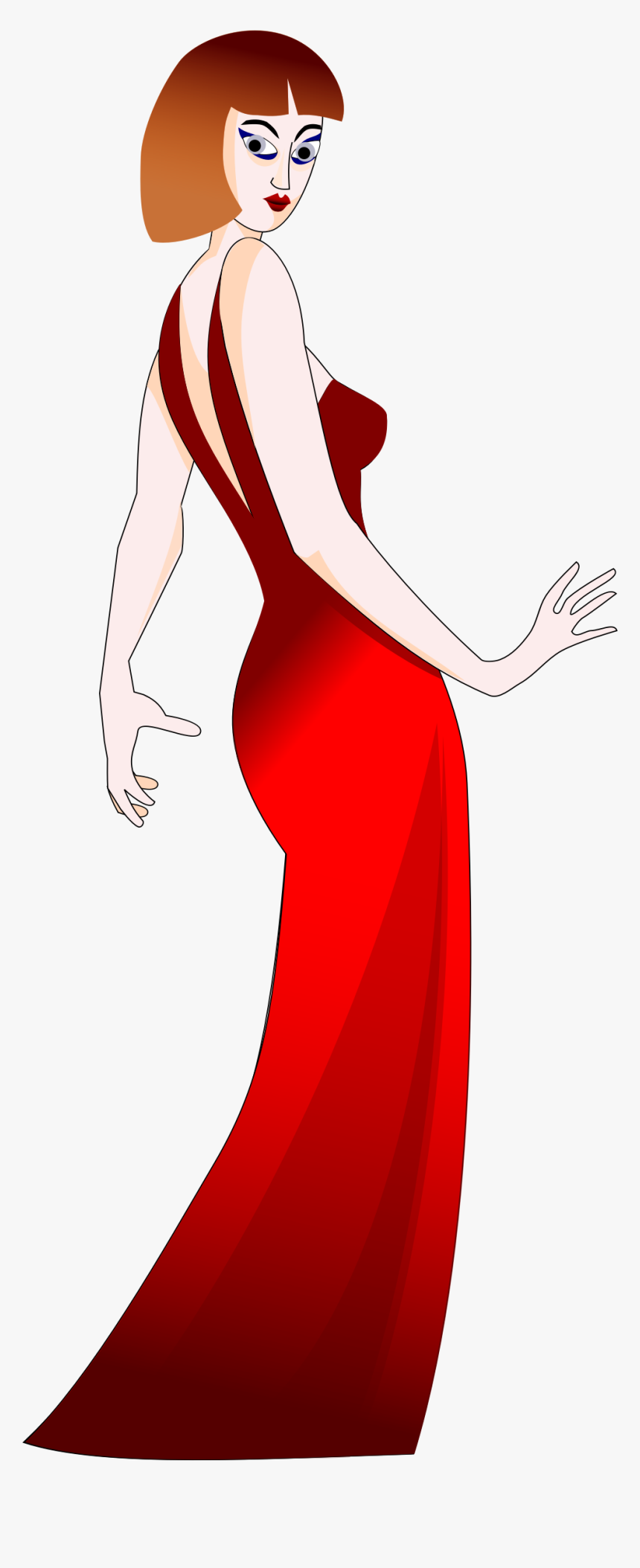 Woman In Red Dress Clip Arts - R