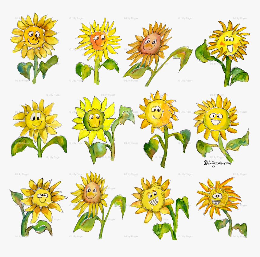 Clip Art Cartoon Flower Wallpaper - Cartoon Sunflower