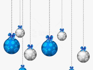 Free Png Blue And White Hanging Christmas Balls - Blue Ornament Clip Art