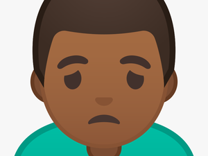 Man Frowning Medium Dark Skin Tone Icon - Black Man Emoji Hand On Face