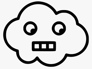 Cloud Scared Shocked - Cloud With Face Png