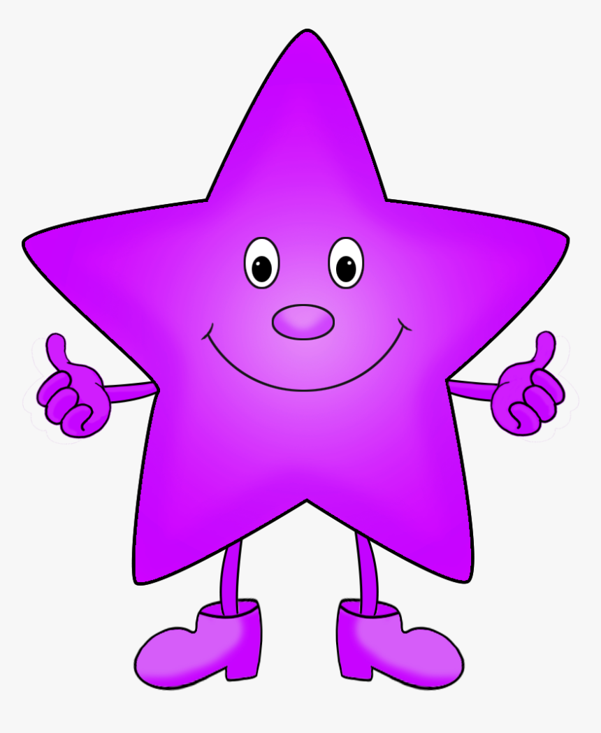 Purple Funny Star Clipart - Cartoon Colorful Star Clipart