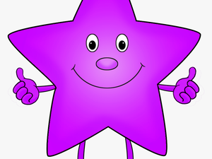 Purple Funny Star Clipart - Cartoon Colorful Star Clipart