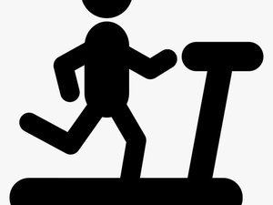Person Running On A Treadmill Silhouette From Side - Silhouette Treadmill Clipart