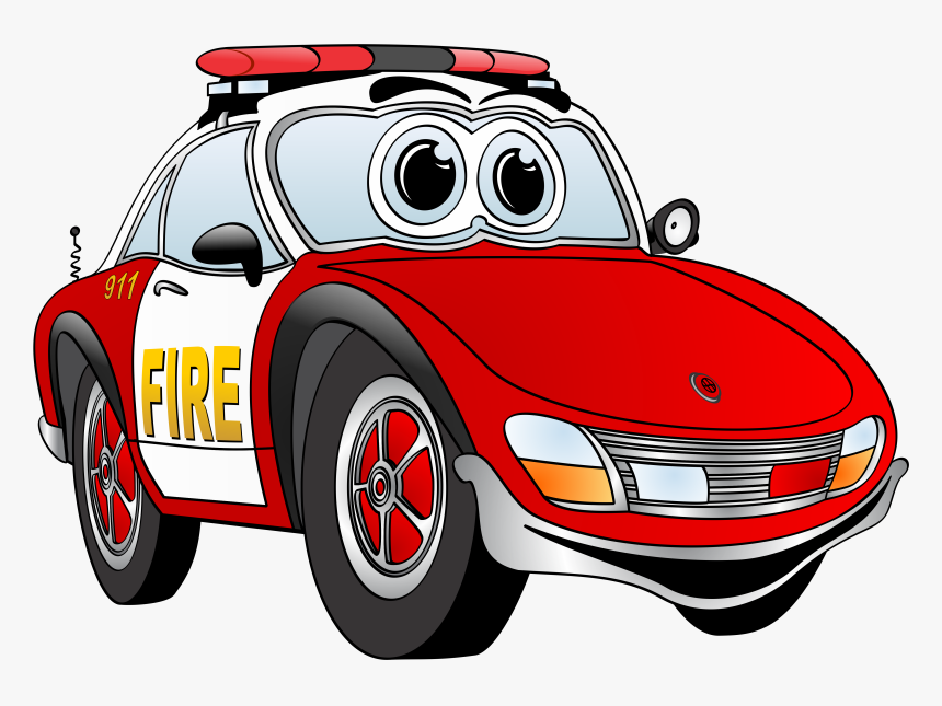 Fire Truck Clipart Race Car - Blue And White Police Car