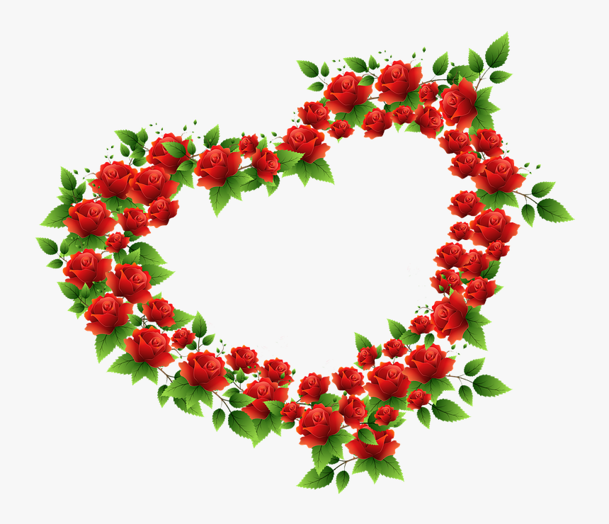 Corazon Con Rosas Png - ดอก กุหลาบ รูป หัวใจ