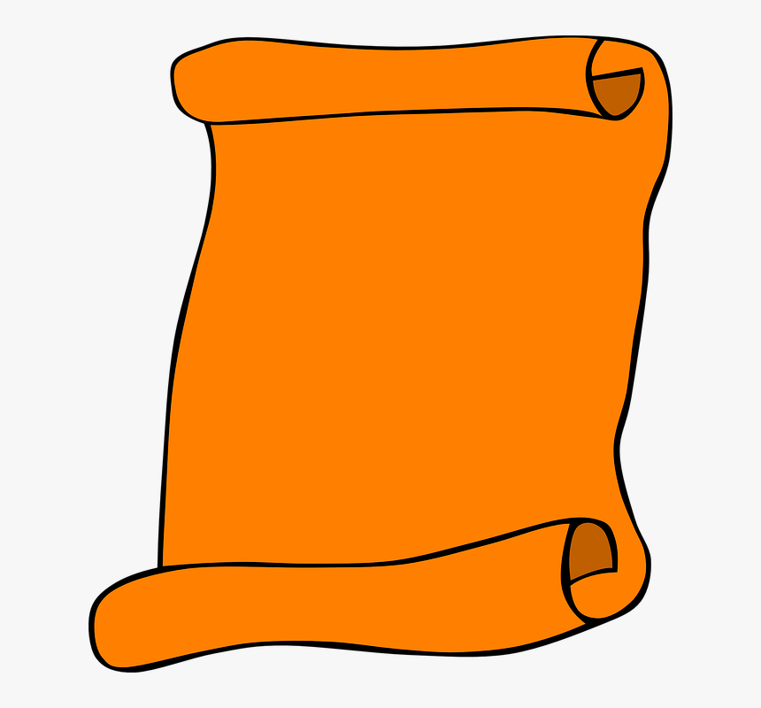 Orange Scroll - Orange Scroll Paper Clipart