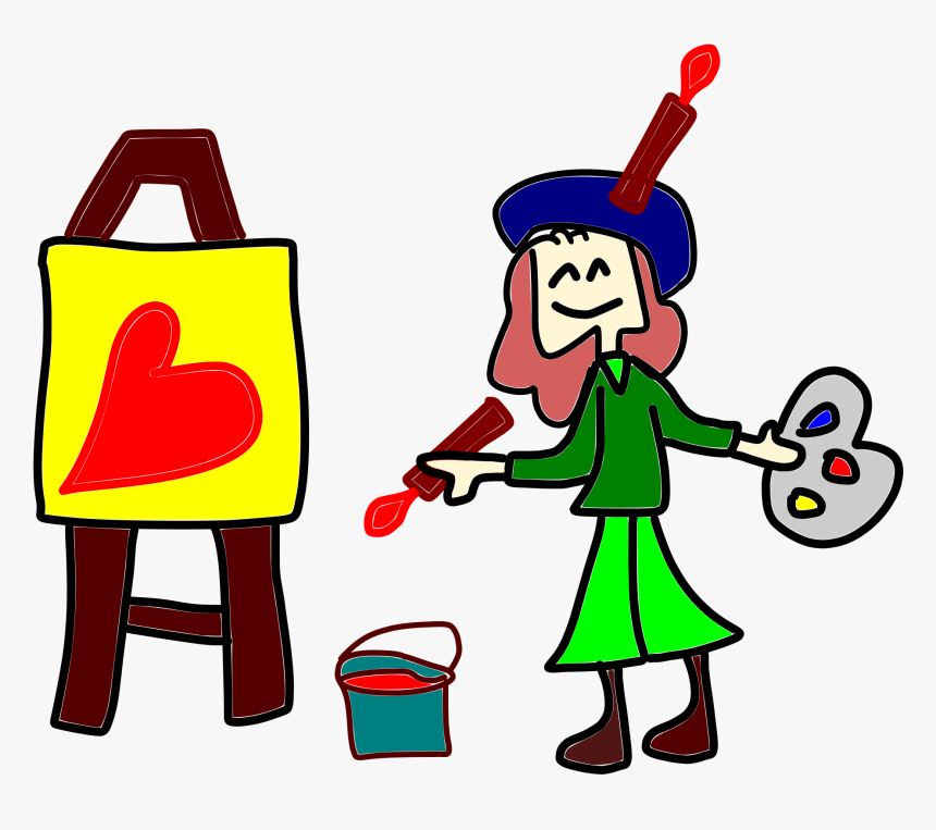 Painting Clipart Cartoon Person - Hobbies Flashcards En Ingles