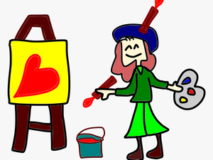 Painting Clipart Cartoon Person - Hobbies Flashcards En Ingles