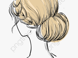 Transparent Beauty Clipart - Hair Styles Back Drawing