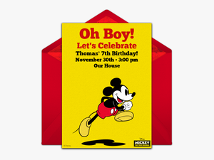 Classic Mickey Mouse Online Invitation - Cartoon