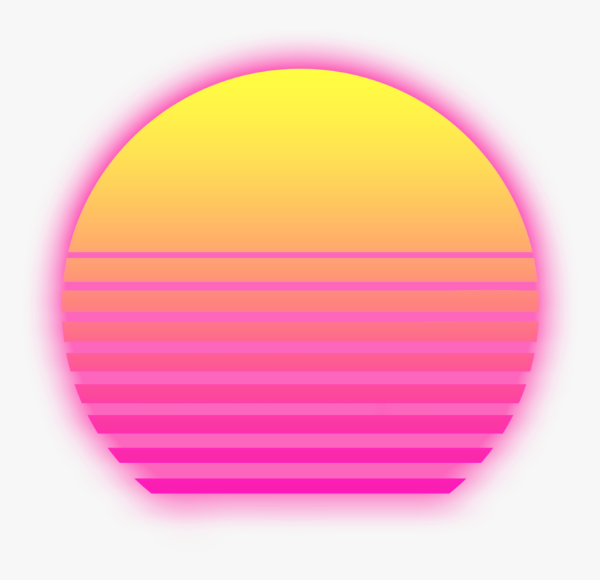 Retrowave Sun With Alpha Background Vaporwave Png - Sol Retro Wave Png