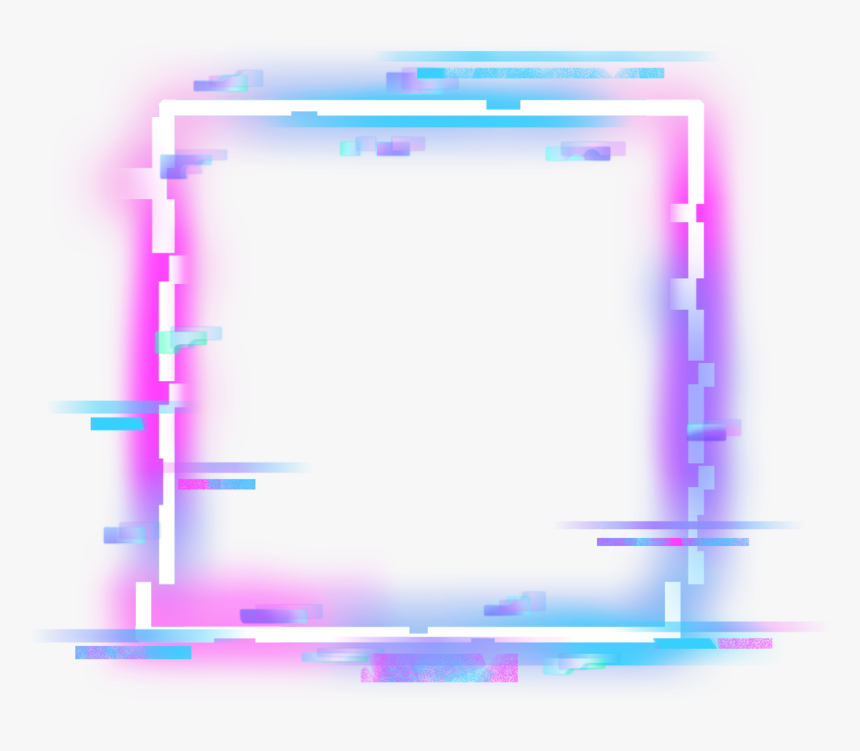 #square #glitch #border #neon #e