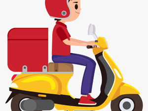 Transparent Delivery Png - Delivery Boy With Bike