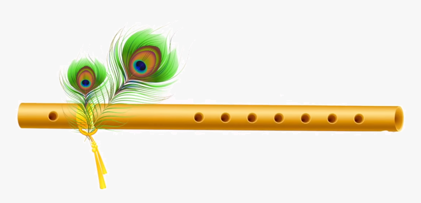 Krishna Flute With Peacock Feather Painting