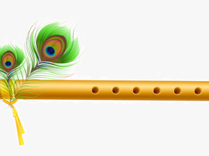 Krishna Flute With Peacock Feather Painting